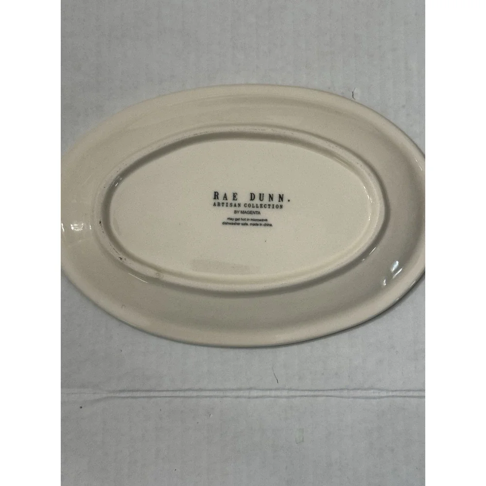 Rae Dunn Icon  2 Eat Oval Plates Artesian‎ By Magenta 8 Inch Dessert Appetizer